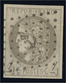 Paquebot cancel on 1871 French stamp